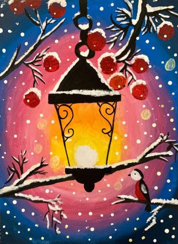 Зима нарисованные детьми