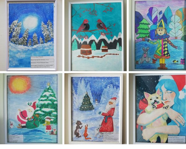 Зима нарисованные детьми