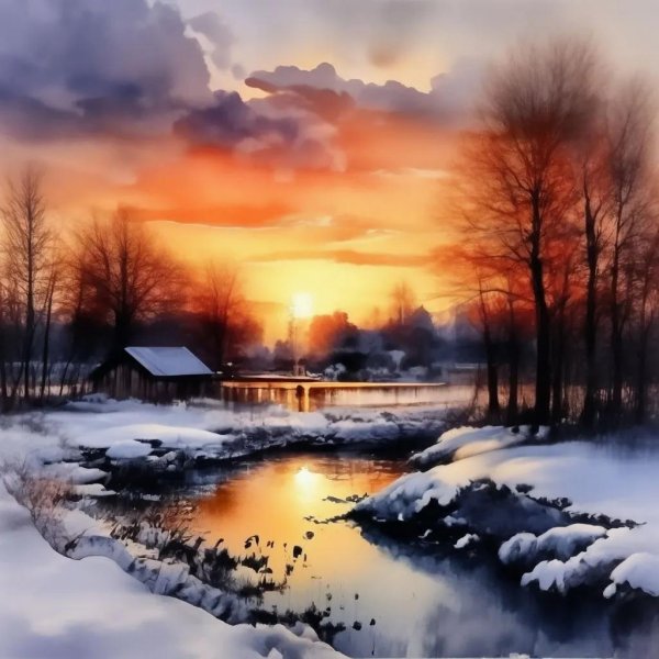 Утро рассвет зима