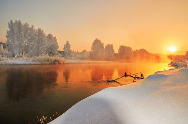 Утро рассвет зима