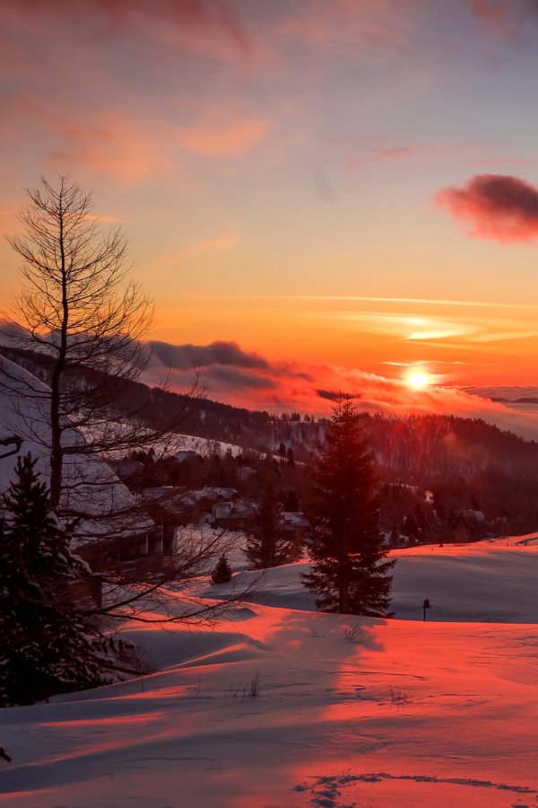 Утро рассвет зима