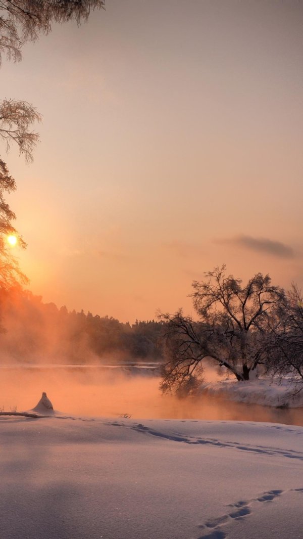 Утро рассвет зима