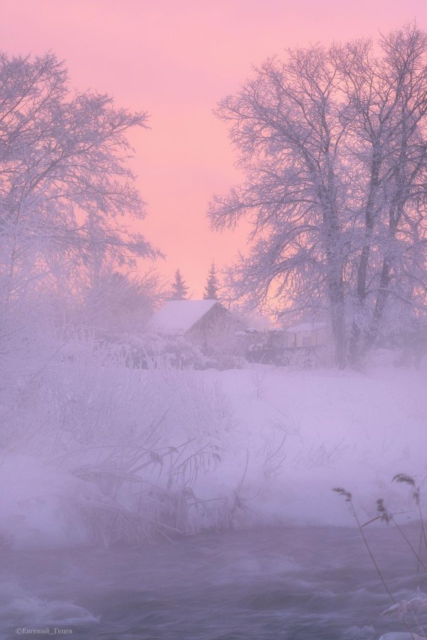 Утро рассвет зима