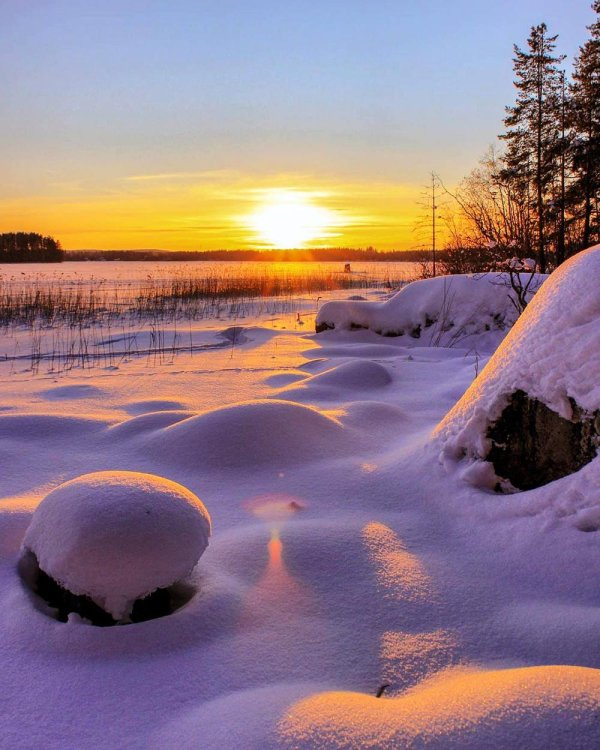 Утро рассвет зима