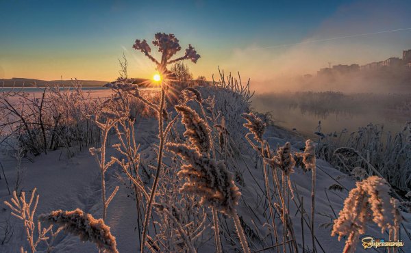 Утро рассвет зима