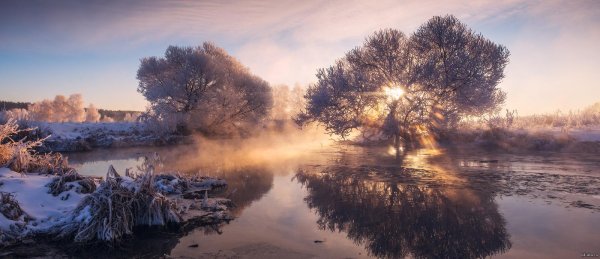 Утро рассвет зима