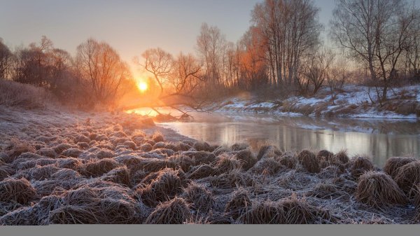 Утро рассвет зима