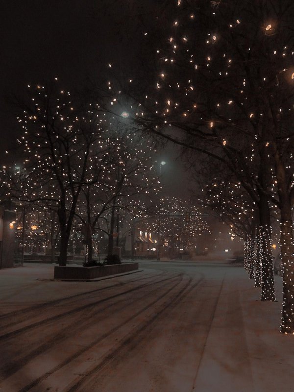 Зима вечер снег