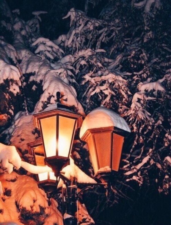 Зима вечер снег