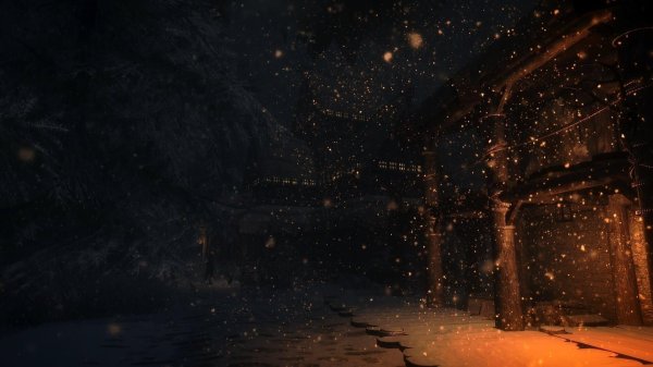 Зима вечер снег