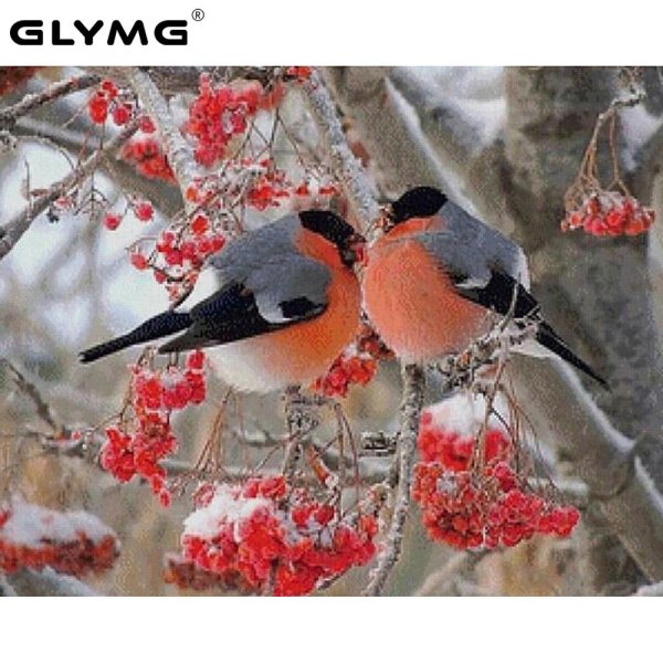 Зима рябина снегири