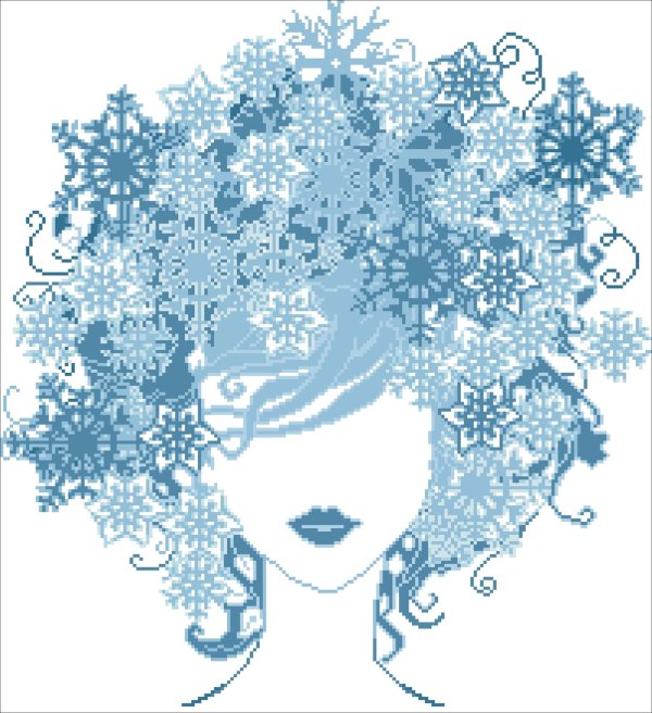 Женщина зима нарисованные