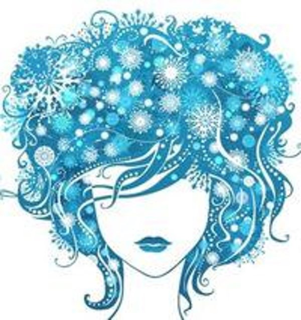 Женщина зима нарисованные