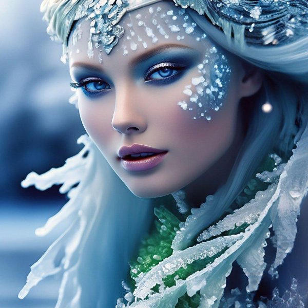 Женщина зима нарисованные