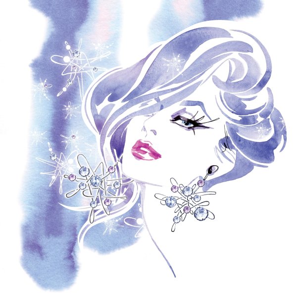 Женщина зима нарисованные