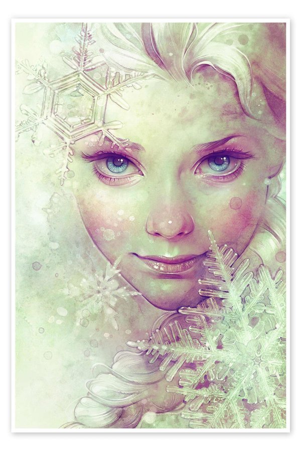 Женщина зима нарисованные