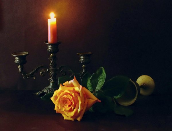 открытка поминальная со свечой