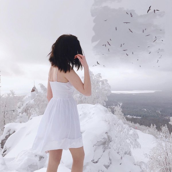 Брюнетки со спины зима