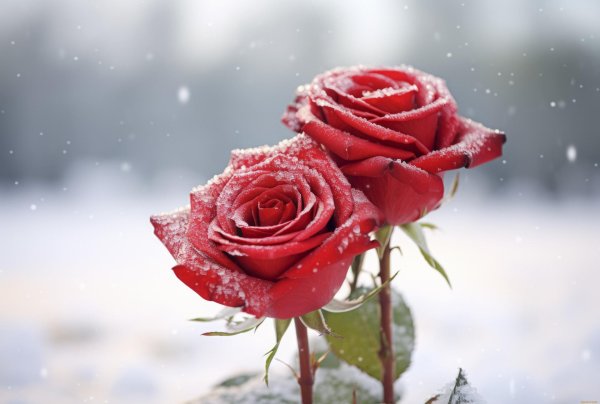 Розы зима с пожеланиями