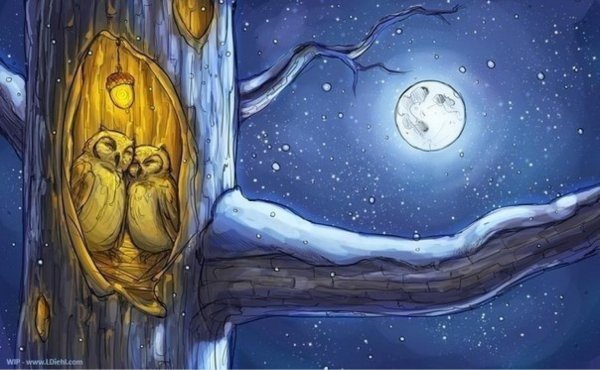 Вечер зима необычные добрый обнимашки