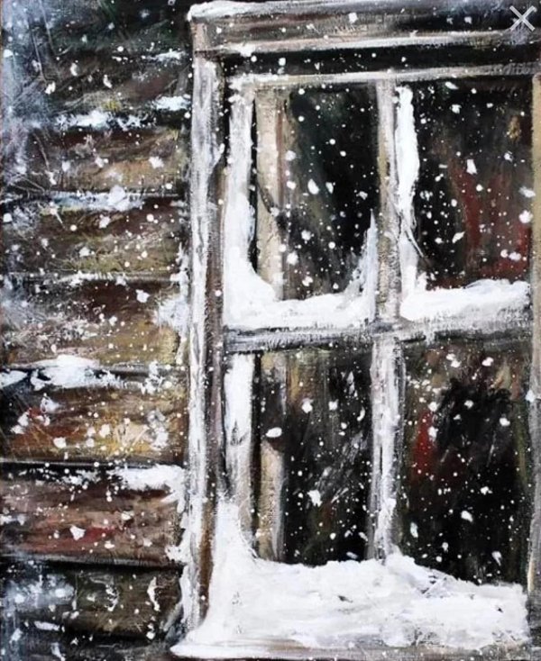 За окном зима с надписями