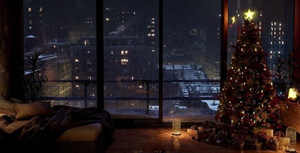 За окном зима с надписями