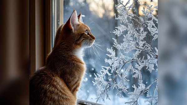 За окном зима с надписями