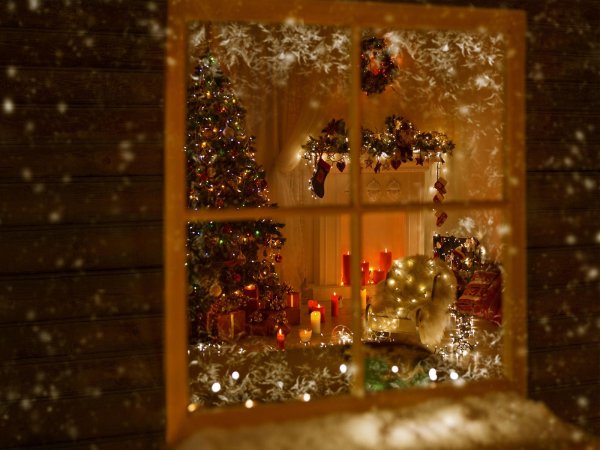 За окном зима с надписями