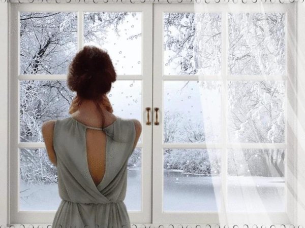 За окном зима с надписями