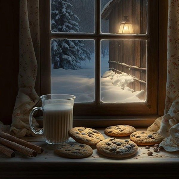 За окном зима с надписями