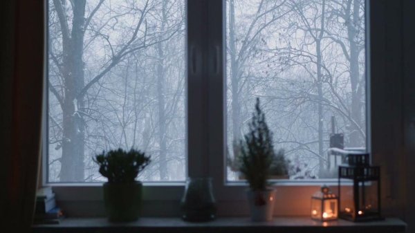 За окном зима с надписями