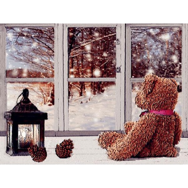 За окном зима с надписями