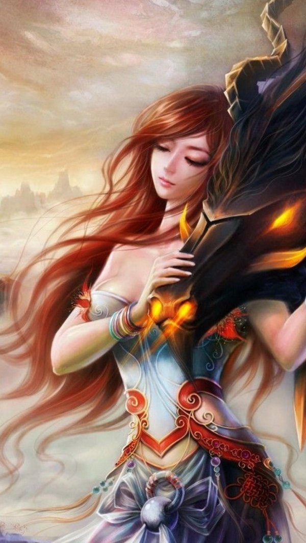 Дракон и девушка