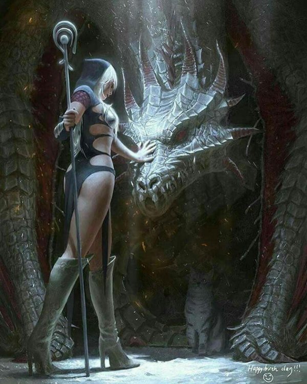 Дракон и девушка