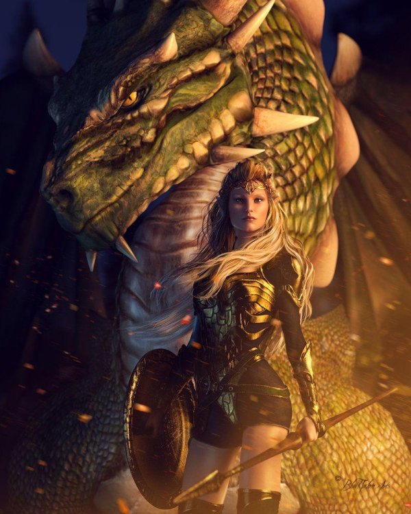 Дракон и девушка