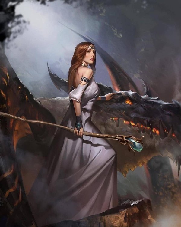 Дракон и девушка