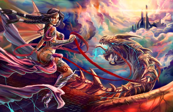 Дракон и девушка