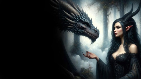 Дракон и девушка