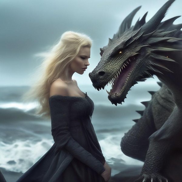 Дракон и девушка