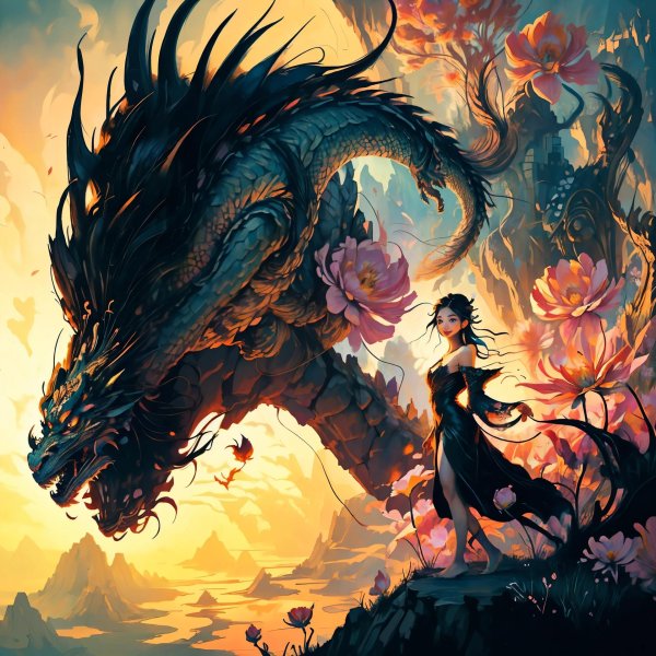 Дракон и девушка