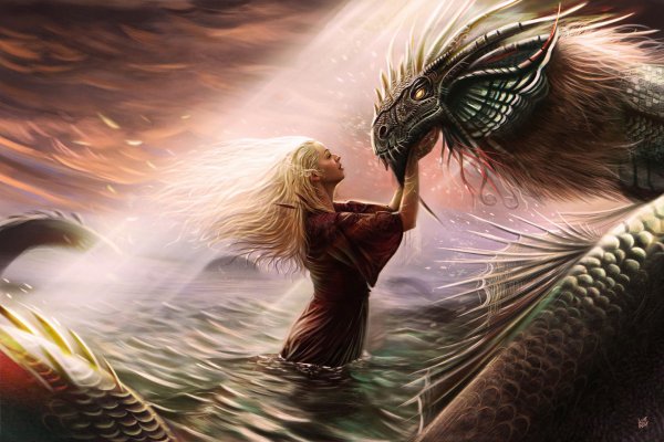 Дракон и девушка