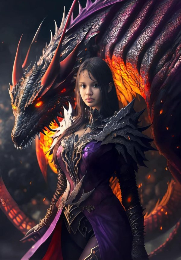 Дракон и девушка