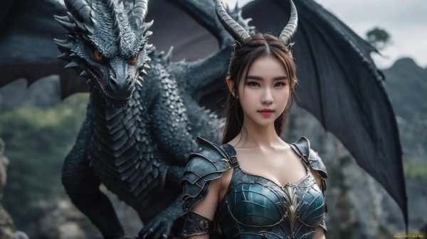 Дракон и девушка