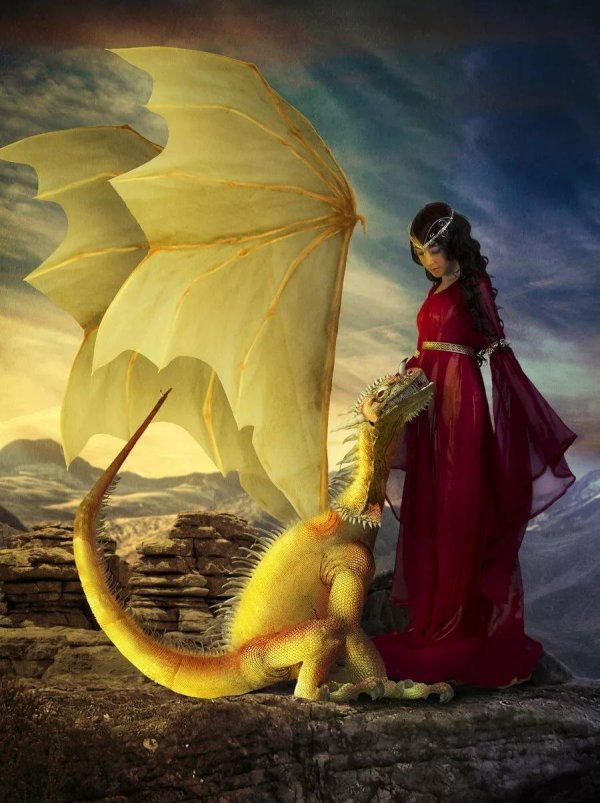Дракон и девушка