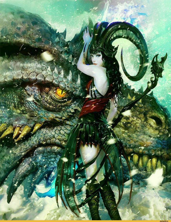 Дракон и девушка