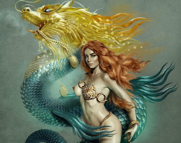 Дракон и девушка