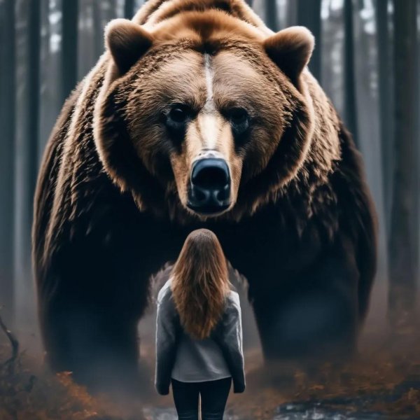 Девушка и медведь