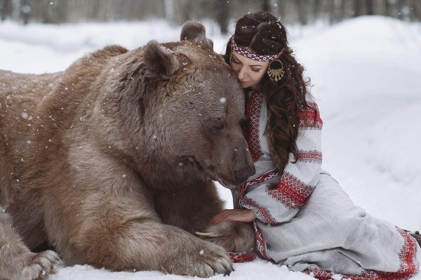 Девушка и медведь