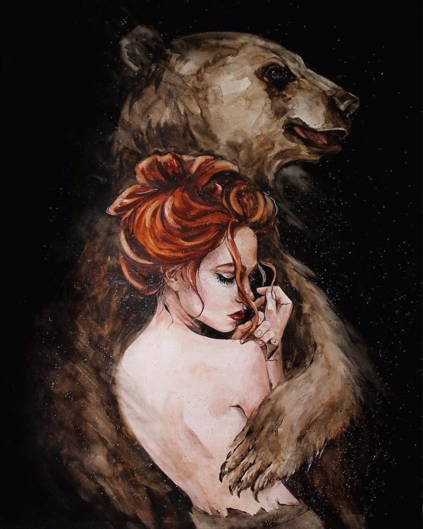 Девушка и медведь