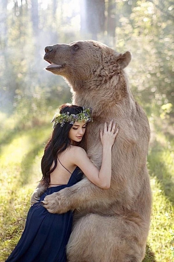 Девушка и медведь